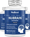 NuBrain - 고급 두뇌 부스터 - 개선 메모리, 초점 & 비타민 B6, Ginkgo Biloba, Bacopa Monnieri & More - 남자를위한 두뇌 보충 - 3 팩 | 3 개월 공급