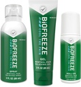Biofreeze Pain Relief Roll-On 2.5 FL OZ, 젤 3 FL OZ, 그리고 스프레이 3 근육과 관절 관절염, 허리 통증, Strains, Bruises, 스쿠트 (패키지 May Vary)