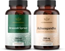 HERBAMA Broccoli Sprout 및 Ashwagandha 뿌리 키트 - 1000 mg Broccoli Sprout 및 1500 mg Ashwagandha 뿌리 캡슐의 번들 - Vegan, Non-GMO, Sugar & Gelatin-Free - 2 팩