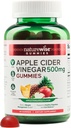 NatureWise Apple Cider Vinegar Gummies - 2 + 비타민 B12 당 1000mg ACV - Pectin는, 글루텐 자유로운, 비 GMO를 - 60 조사 [1000mg를 위한 30 일 공급 또는 500mg를 위한 2 달 공급]