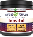 놀랄만한 수식 Inositol 분말 보충교재 | 600 Mg per 서빙 | 불확실한 | 1개 Lb (454 그램) | 비 GMO | 글루텐 프리 | 미국