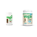 Vega 단백질과 녹색 단백질 분말, 초콜렛 & 본래 단백질 분말, 크림 바닐라 식물 물, 우유 및 매끈함을 위한 근거한 단백질 음료 혼합, 32.5 oz