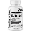 청춘 & Tonic는 소오테 The Stomach and Digestive System Detox with Peppermint & Organic Coconut Oil, Men & Women - 60 액체 캡슐에 대한 Bloating and Gas Relief 용 Charcoal 알약을 활성화했습니다.