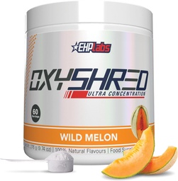 EHP Labs OxyShred Pre 운동 분말 & Shredding 보충교재 - L 글루타민 & Acetyl L 카르니틴, 에너지 부스트 음료를 가진 Preworkout 분말 - 와일드 멜론, 60의 서빙