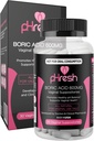 PHresh Boric Acid Suppositories for Women, 냄새 사용을위한 좌약, 자연 Feminine Care Supports Vaginal Health & Promots Healthy pH Balance - 미국에서 만든