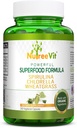 NutreeVit 순수한 100% 유기 Spirulina + Chlorella + Wheatgrass - 강력한 Superfood - Veggie 캡슐 | 500mg