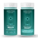 Iwi Life Brain & Heart Omega-3 번들, 30 서빙, Vegan Plant-Based Algae Omega 3, Krill & Fish Oil Alternative, No Fishy Aftertaste