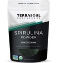Terrasoul Superfoods Organic Spirulina Powder, 6 Oz, Vegan Protein, Smoothies, Detoxifying Elixirs 및 Immune 지원을위한 Green Superfood Boost