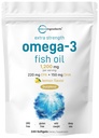 마이크로 성분 여분 힘 Omega 3 물고기 기름은 서빙, 240 Softgels 당 1,200mg를 보충합니다 | 레몬 맛 | Burpless | 정유 | EPA 220mg + DHA 150mg | 심해 물고기