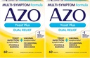 AZO 효모 플러스 이중 기복 정제, 효모 감염 및 질 심근 기복, 구출 & 화상, 60 조사 (2의 포장)