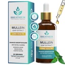 4in-1 Lungs & Gut 건강을위한 Mullein 드롭 – Liposomal Mullein 잎 추출물, Sunflower Lecithin & Immune, Digestive, Allergy & Mucus Relief – 미국에서 만든 - 2oz Peppermint
