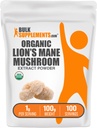 BulkSupplements.com 유기 사자 Mane 버섯 추출물 분말 - 사자 Mane 보충 분말, Well-Being을위한 Superfood - 채식 당 1g, 100g (3.5 oz) (팩 1)
