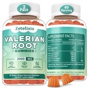 2 팩 유기 Valerian 뿌리 Gummies, 자연적인 Calm 도움 Relaxation, Mood 지원을 위한 초본 보충교재, Melatonin는, 비 GMO, 글루텐 자유로운, Vegan, 녹색 포도 풍미, 120 조사 해방합니다