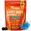 해피 드롭 – Mood 지원, 초점 및 에너지를위한 매일 슈퍼 푸드 구미 – Sugar-Free, Vegan, Blueberry 풍미 – 성인 90 구미 – Mood, 초점 및 자연 에너지를위한 매일 지원