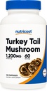 Nutricost 터키 꼬리 버섯 캡슐 1200mg, 60 서빙 (120 캡슐) - 글루텐 무료, 비 GMO 및 채식 친화적 인