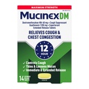 Cough Suppressant and Expectorant, Mucinex DM 최대 힘 12 시간 정제, 14ct, 1200 mg Guaifenesin, Relieves Chest Congestion, Quiets 젖은 건조 기침, 1 의사 추천 OTC 기대