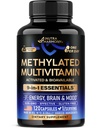 메틸을 입힌 Multivitamin - B2, B6, 5-MTHF & B12 | 산화 방지제 C & E | 비타민 D3 & K2 - 남자 & 여자를 위해 - 9에서 1 MTHFR TMG와 보충 - 에너지, 두뇌 & 무드 - Vegan - 미국에서 만든 - 120 캡슐