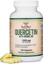 Bromelain을 가진 Quercetin - 120 조사 (1,200mg 서빙) Immune 건강 캡슐 - 남자와 여자에 있는 건강한 면역 기능 지원 (비건 안전, 제3자 시험되는, 글루텐 자유로운) 두 배 나무