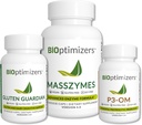 BiOptimizers Complete Gut Health Bundle - Probiotics 및 Prebiotics가있는 소화 효소 - 완화 및 소화 균형 - P3-OM, 글루텐 가디언, MassZymes (270 캡슐)