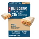 CLIF BUILDERS Protein Bar - 바닐라 알몬드 맛 - 20g 공장 기반 단백질 - 글루텐 무료 - 비 GMO - 낮은 글리세라이드 - 인공 감미료 없음 - 2.4 oz. (12 팩)