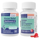 WELMATE 호흡 기복 뭉치: 최대 힘 Guaifenesin 1200 Mg Mucus 기복 (100 Bi-Layer 정제) + Phenylephrine HCl 10 mg Nasal Decongestant PE (200의 정제) Sinus, 찬 & 알레르기 지원