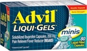 Advil Liqui-Gels Minis Pain Reliever와 Fever Reducer, 통증 완화를위한 Ibuprofen 200mg 성인을위한 통증 의학 - 80 액체 채워진 캡슐