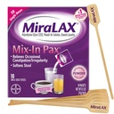 MiraLAX Gentle 변비 완화 Laxative 분말, PEG 3350, Harsh 부작용 없음, 혼합 Stirrers, 여행 팩, 10 복용량을 가진 단 하나 복용량 혼합에서 Pax