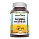 어메이징 오메가 노르웨이 코드 잉어 오일 1250 Mg Softgels 보충 | 오메가-3, EPA, DHA, 비타민 A, 비타민 D & 비타민 E (레몬 | 120 개)