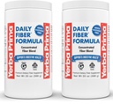 Yerba Prima Daily Fiber Formula - 20 oz Powder (Pack of 2) - 불용성 / 불용성, Psyllium Seed Husks, Acacia Gum, Apple Fiber Supplement의 농축 혼합