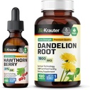 BIO KRAUTER Hawthorn Tincture 2 Fl. Oz. & Dandelion 100 캡슐