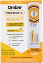 Ombre Daily Care Probiotic Powder - 여성, 남성 및 어린이를위한 Prebiotics 및 Probiotics - 빠른 용해 분말은 소화 건강 및 전반적인 웰빙을 촉진합니다 - 12 억 CFU - 레몬 맛, 30 패킷