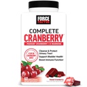 FORCE FACTOR Cranberry Soft Chews, D Mannose 및 Cranberry Extract를 사용하여 여성용 Bladder 및 Urinary Tract Health, Vegan, Sweet Cranberry 풍미, 60 Soft Chews를 지원합니다.