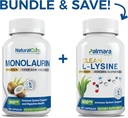 자연적인 치료 실험실 뭉치: 우수한 Monolaurin 600mg + 청결한 L 리진 600mg