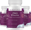 Body Kitchen Pro-Elastin 1000 mg Elastin Supplement, 노화, 개선 된 피부 건강, Firmness 및 탄력성, Fewer Wrinkles, Veggie Caps의 징후를 감소시킵니다 ( 3)