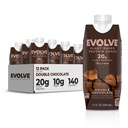 식물 기반 단백질 쉐이크, 더블 초콜릿, 20g Vegan Protein, Dairy Free, 인공 감미료 없음, 비 GMO, 10g 섬유, 11 Fl Oz (12 포장) - (Formula May Vary)