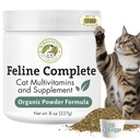 Wholistic Pet Organics Feline Complete - 8 Oz - 고양이를위한 Multivitamin 및 Probiotic 분말 - 천연 고양이 식품 및 소화 지원