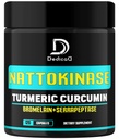 4-in-1 Nattokinase 2000 Fu, Turmeric, Bromelain, Serrapeptase - Spike Protein Detox - 바디 밸런스, 순환 건강 및 면역 시스템 - 120 캡슐 4 월 공급