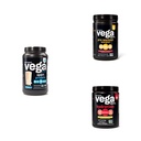 Vega 스포츠 루틴 번들 - 프리미엄 바닐라 단백질 분말 (20 서빙) Strawberry Lemonade Preworkout Energizer (25 서빙) 및 Lemonade Electrolyte Hydration (50 서빙)