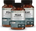 피크 운동 공식 - Refuel Motivation 및 운동 출력 | 사전 운동 및 복구 보충 ATP, Boswellia, Ashwagandha, Green Tea Extract & Piperine (60 캡슐)를 특징으로하는 ATP, Boswellia, Ashwagandha, Green Tea Extract & Piperine (60 캡슐)
