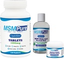 MSM 정제 120 조사, MSM 근육 & 합동 크림 2oz 및 유기 알로에 8oz를 가진 MSM 젤을 가진 KALA HEALTH MSMPure 시동기 뭉치