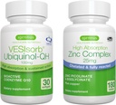 VESIsorb Ubiquinol-QH + Fertility, 빠른 행동 고급 CoQ10 100mg + 25mg 킬레이트 아연, Igennus에 의해