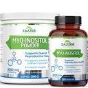 Zazzee Myo-Inositol 캡슐과 Myo-Inositol 분말, 100 % 순수, 프리미엄 등급, 비 GMO 및 모든 자연