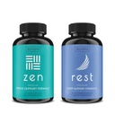 WellPath Zen Mood Support + Rest Valerian Root Sleep Aid Supplements 2 Pack - Calm Mood, Energy & Natural Sleep Support를위한 궁극적 인 조합 - L-Theanine 및 기타 천연 성분 - 60 Cts 각각