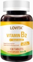 Lovita 비타민 B2 (Riboflavin) 100mg의 시기를 정하는 방출, 8 시간 지속되는, 지원 Metabolism & Nerve 건강, 130 Vegan 정제