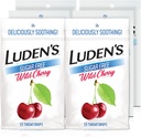 루덴의 설탕 무료 야생 Cherry Throat Drops, Sore Throat Relief, 25 Count (6 Pack)