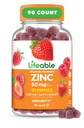 Lifeable Zinc Gummies | 50mg | 그레이트 타스팅 천연 풍미 아연 비타민 | 글루텐 프리, 채식, GMO-Free 아연 화학성 | 면역력 강화 | 90 Gummies