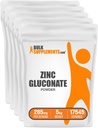 BulkSupplements.com 아연 Gluconate 분말 - 아연 40mg, 아연 분말 - Immune 지원을위한 아연 보충 - 글루텐 무료, 서빙 당 285mg, 5kg (11 파운드) (5 팩)