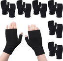 6 쌍 Fingerless Eczema 장갑 성인 면 Overnight 건조한 손을 위한 습기를 공급 (검정)