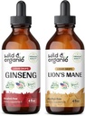 야생 & 유기 인삼 Tincture 4 fl oz & 사자 Mane Tincture 4 fl oz