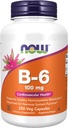 NOW 식품 보충제, 비타민 B-6 (Pyridoxine HCl) 100 mg, 심장 혈관 건강, 250 Veg 캡슐